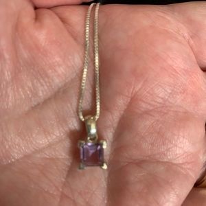 Amethyst sterling silver pendant and necklace